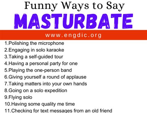 funny ways to say masturbating